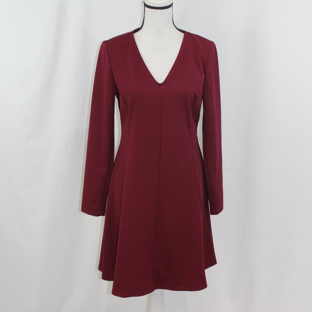 Tash + Sophie Wine Red Long Sleeve Dress NWT